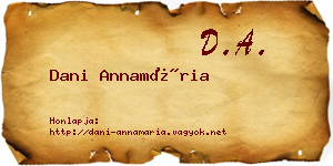 Dani Annamária névjegykártya